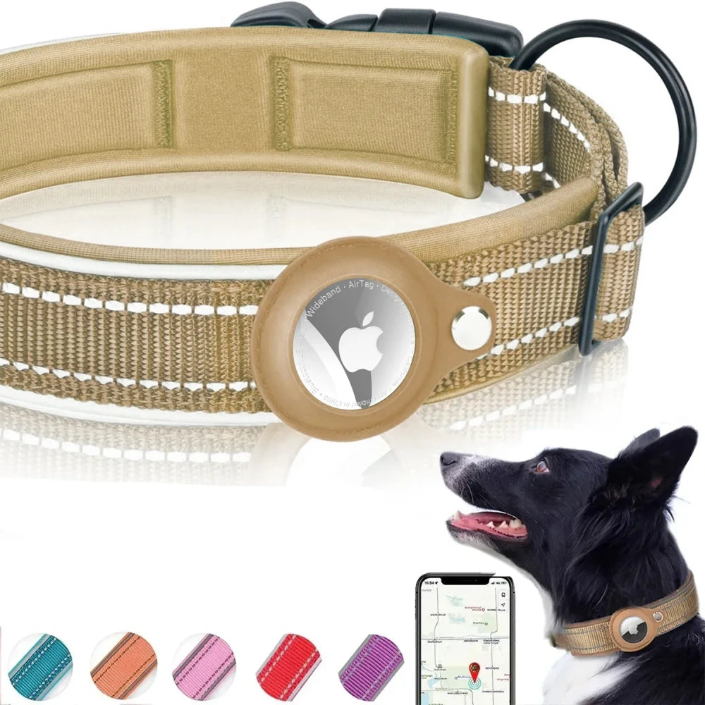 Reflective Padded AirTag Dog Collar