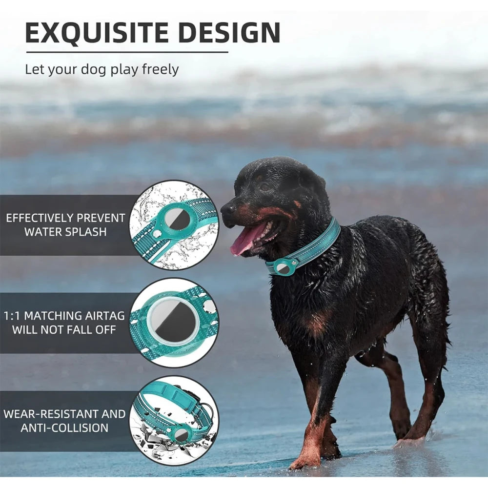 Reflective Padded AirTag Dog Collar