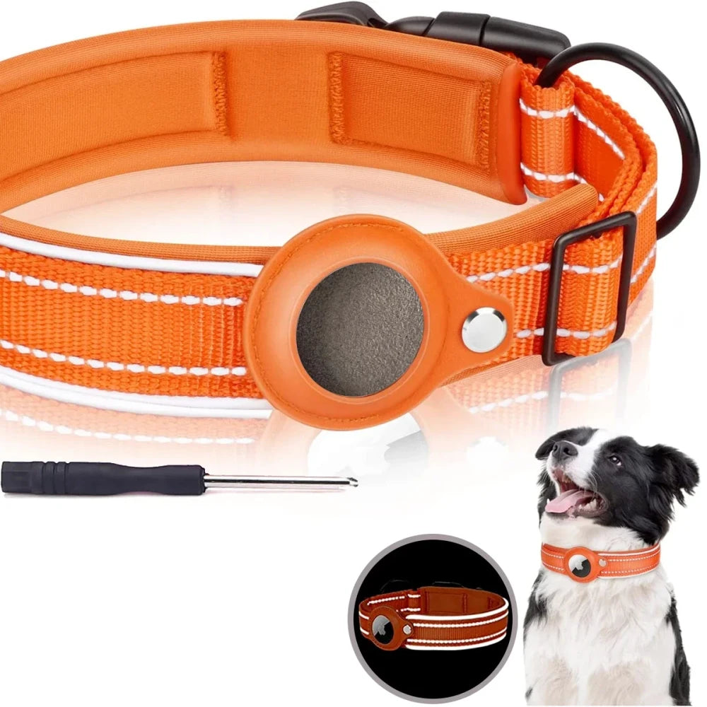 Reflective Padded AirTag Dog Collar
