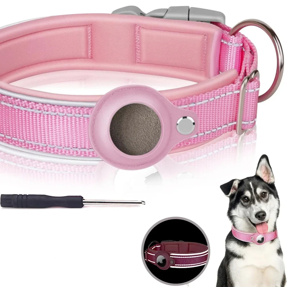 Reflective Padded AirTag Dog Collar