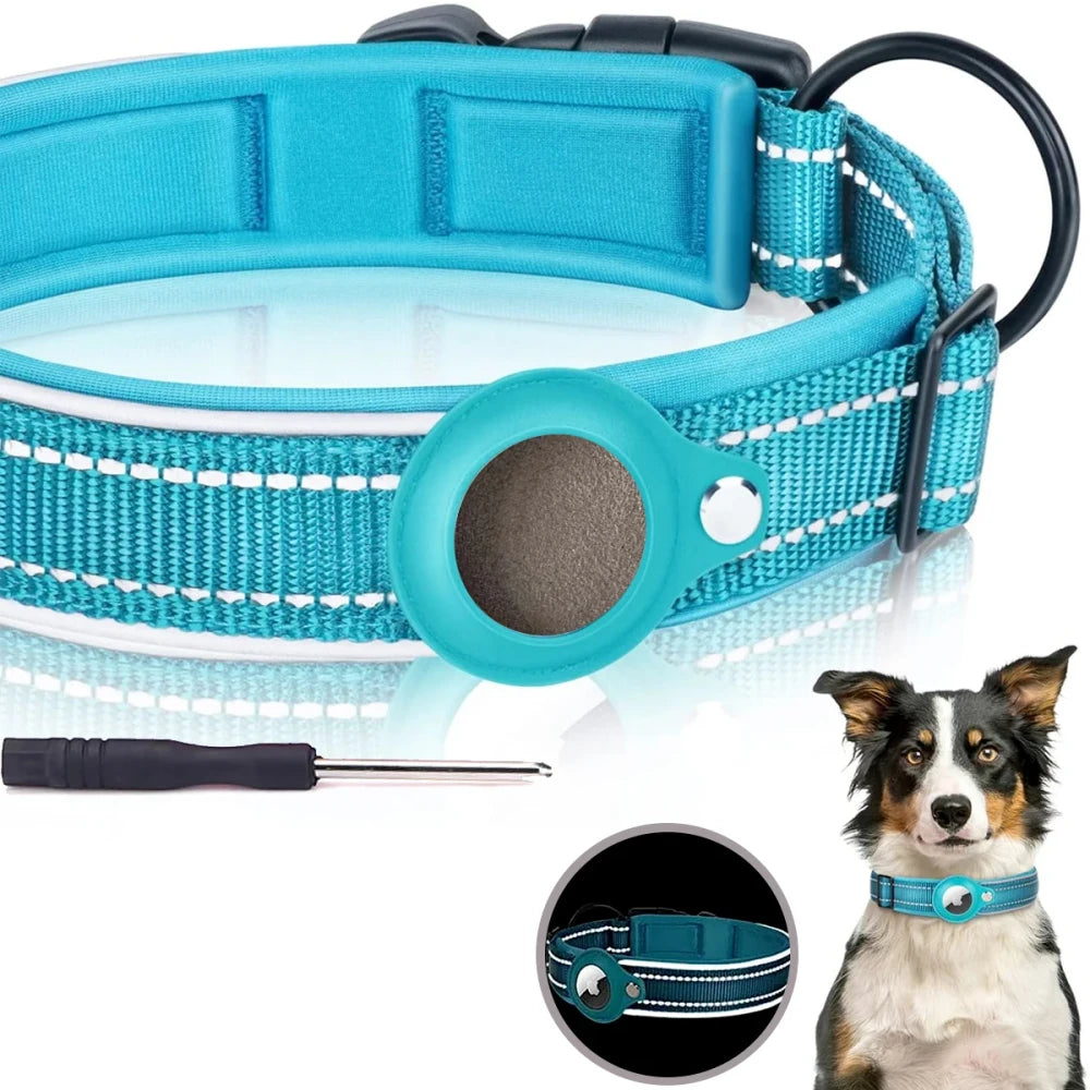 Reflective Padded AirTag Dog Collar