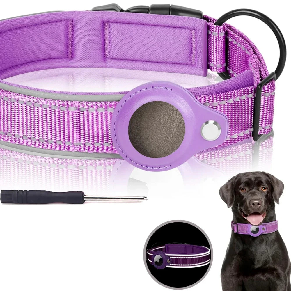 Reflective Padded AirTag Dog Collar