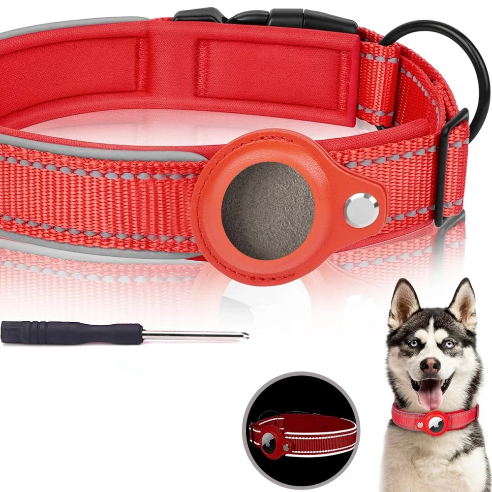 Reflective Padded AirTag Dog Collar