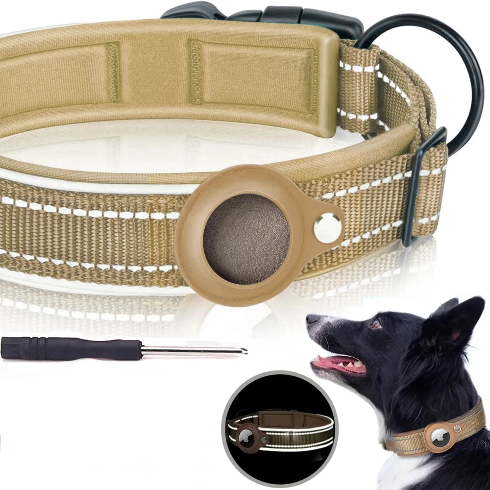 Reflective Padded AirTag Dog Collar