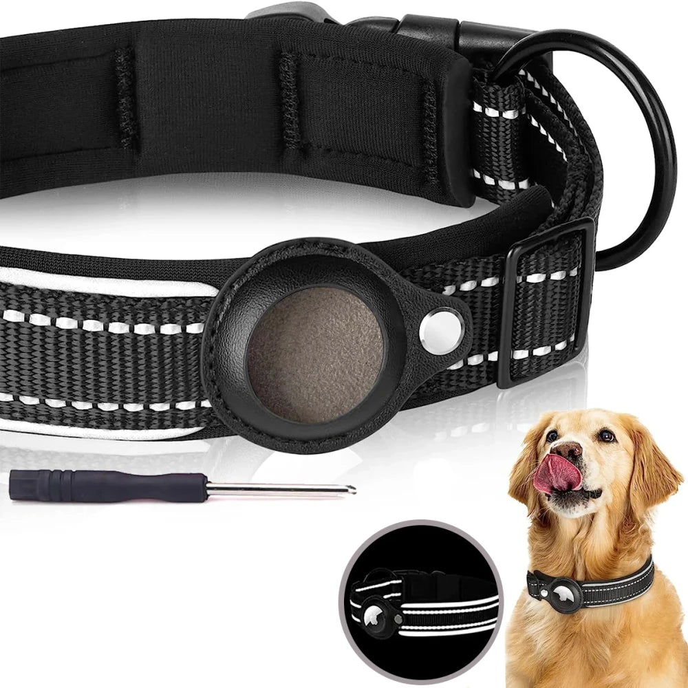 Reflective Padded AirTag Dog Collar